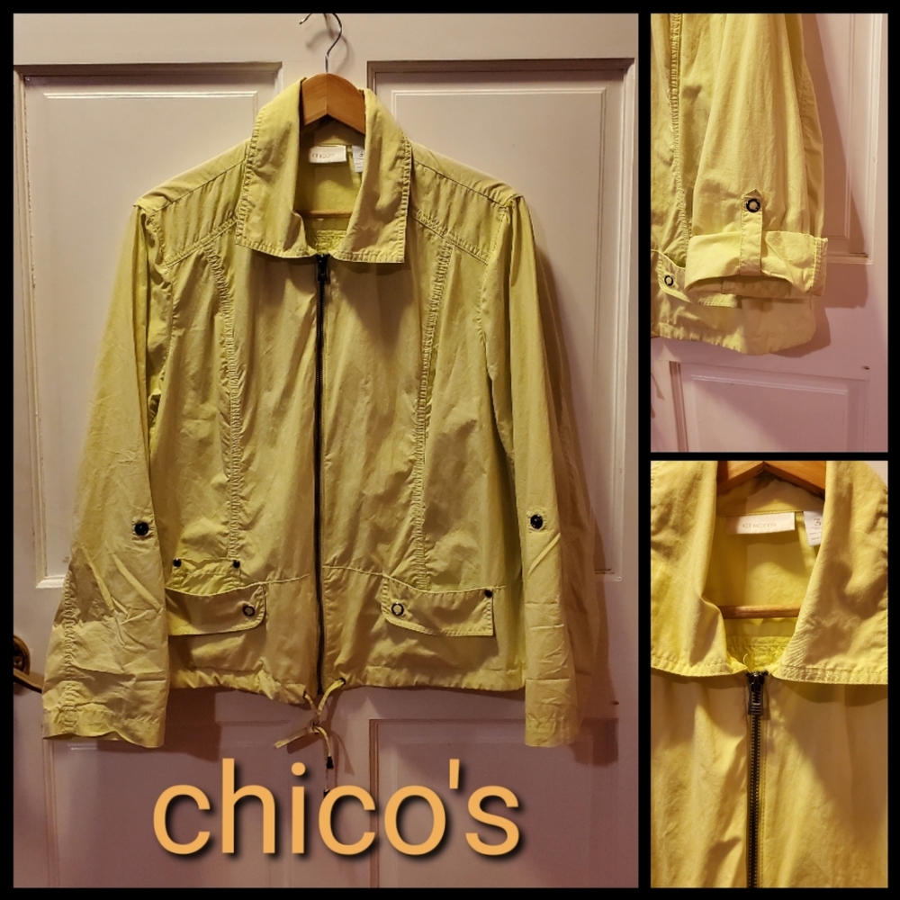 Chico's women's jacket green zip up